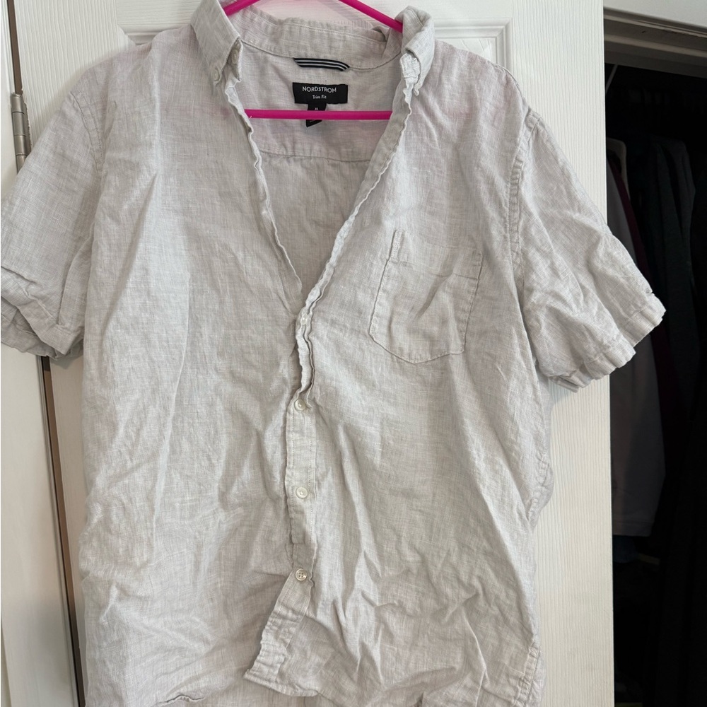 Nordstrom Gray Casual Button Down Shirt
